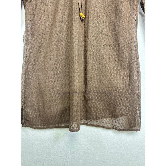 St. Johns Bay brown mesh swimsuit, cover up XL pool beach summer.  - Picture 3 of 10